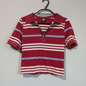 Tommy Hilfiger Kids Red Striped Polo Shirt